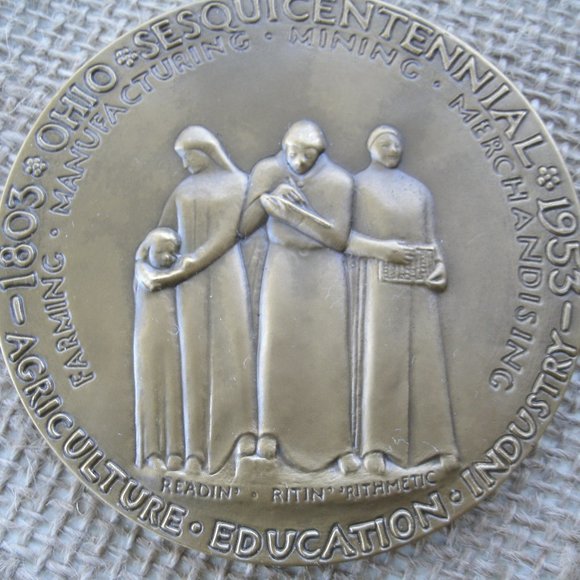 Vintage 1953 Ohio Sesquicentennial Bronze Medal - Picture 3 of 16